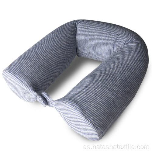 Almohada en forma de U deformada de espuma viscoelástica flexible cilíndrica